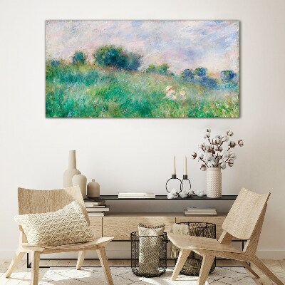 Foto op glas Weide in de zon