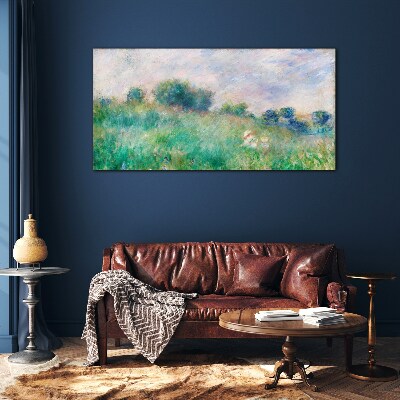 Foto op glas Weide in de zon