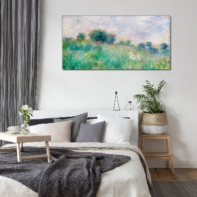 Foto op glas Weide in de zon