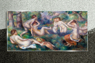 Schilderij op glas Plezier in de tuin