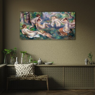 Schilderij op glas Plezier in de tuin