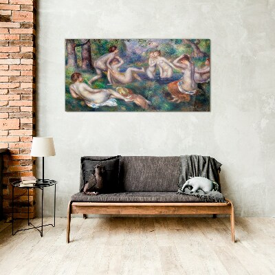 Schilderij op glas Plezier in de tuin