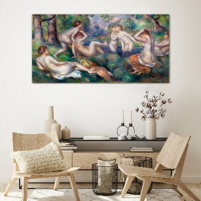 Schilderij op glas Plezier in de tuin