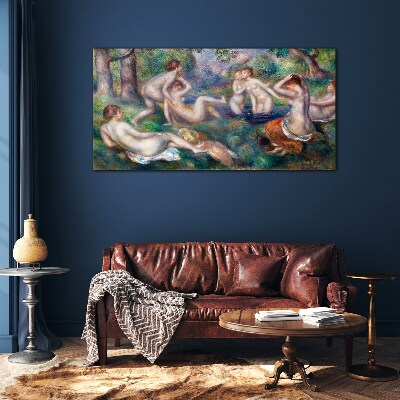 Schilderij op glas Plezier in de tuin