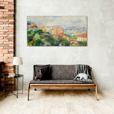 Glas foto Stadsgezicht in pasteltinten