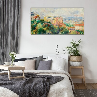 Glas foto Stadsgezicht in pasteltinten