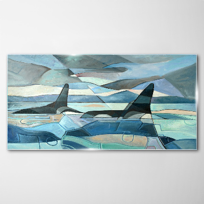 Schilderij op glas Orcs in abstracte ruimte