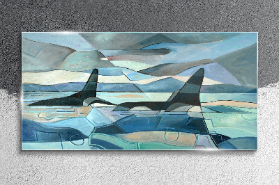 Schilderij op glas Orcs in abstracte ruimte