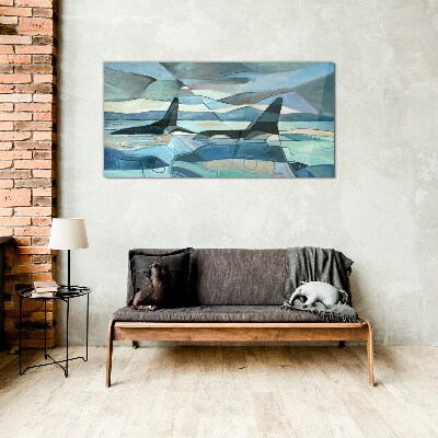 Schilderij op glas Orcs in abstracte ruimte