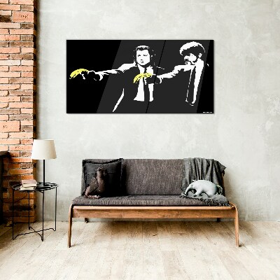 Glas foto Pop-art bananen