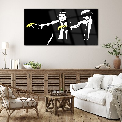 Glas foto Pop-art bananen