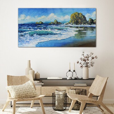 Glas foto Kalme zee op een zonnige dag