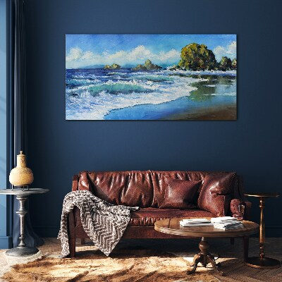 Glas foto Kalme zee op een zonnige dag