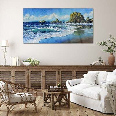 Glas foto Kalme zee op een zonnige dag