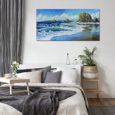 Glas foto Kalme zee op een zonnige dag