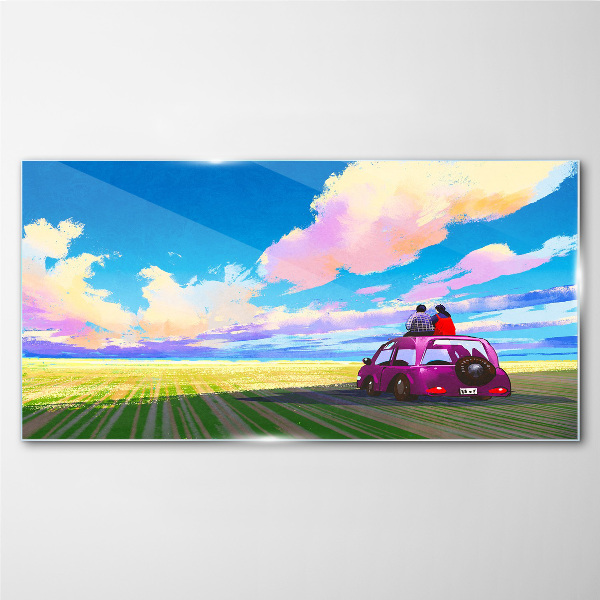 Glas foto Een reis door kleurrijke landschappen