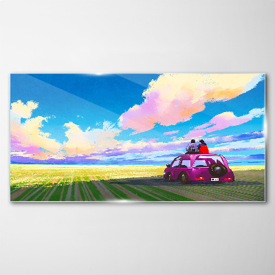 Glas foto Een reis door kleurrijke landschappen