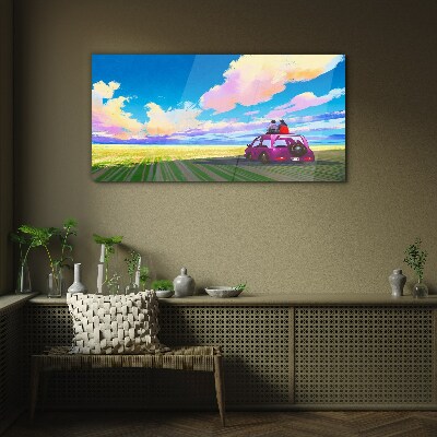 Glas foto Een reis door kleurrijke landschappen