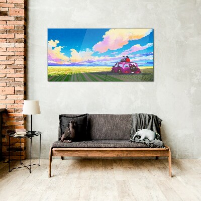 Glas foto Een reis door kleurrijke landschappen