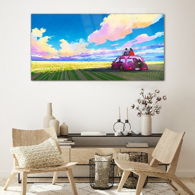 Glas foto Een reis door kleurrijke landschappen