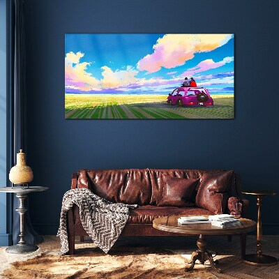 Glas foto Een reis door kleurrijke landschappen