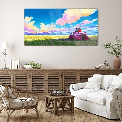 Glas foto Een reis door kleurrijke landschappen