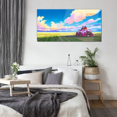 Glas foto Een reis door kleurrijke landschappen