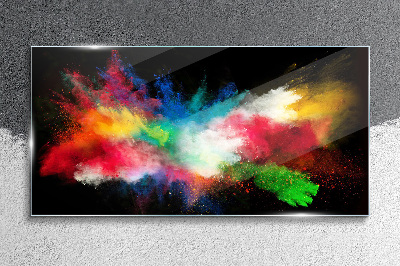 Glas foto Expressie van kleuren in beweging