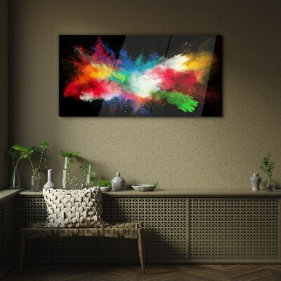 Glas foto Expressie van kleuren in beweging