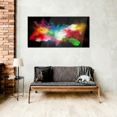 Glas foto Expressie van kleuren in beweging