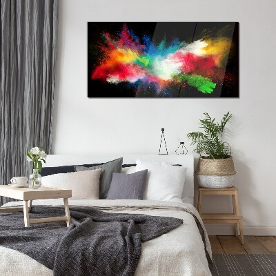 Glas foto Expressie van kleuren in beweging