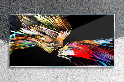 Glas foto De vereniging van kleurrijke zielen