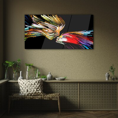 Glas foto De vereniging van kleurrijke zielen