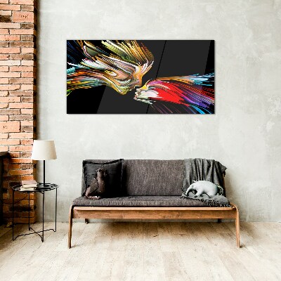 Glas foto De vereniging van kleurrijke zielen