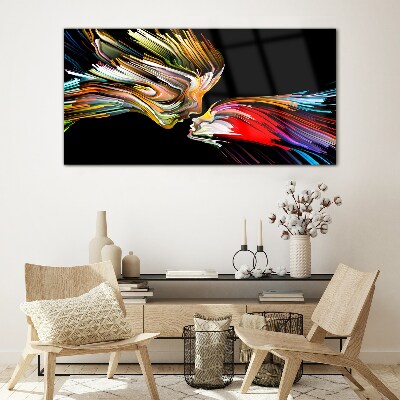 Glas foto De vereniging van kleurrijke zielen