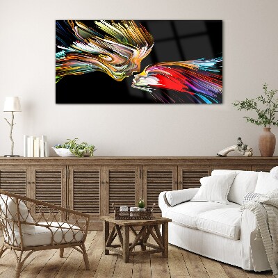 Glas foto De vereniging van kleurrijke zielen