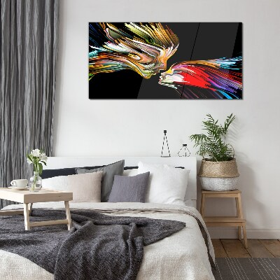 Glas foto De vereniging van kleurrijke zielen