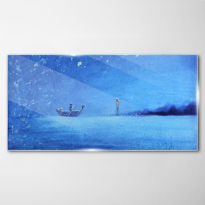 Foto op glas Een oase van rust in tinten blauw