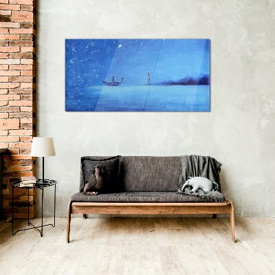 Foto op glas Een oase van rust in tinten blauw