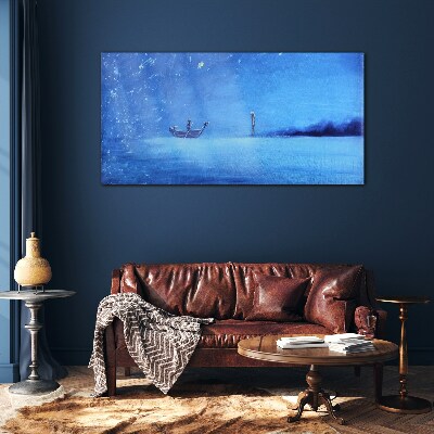 Foto op glas Een oase van rust in tinten blauw