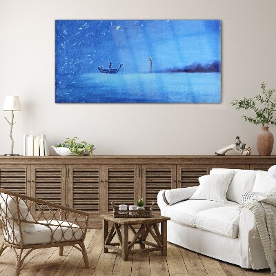 Foto op glas Een oase van rust in tinten blauw