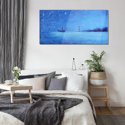 Foto op glas Een oase van rust in tinten blauw