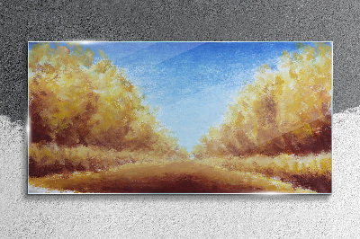 Glas foto Gouden lanen in de zomerzon