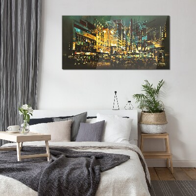 Schilderij op glas Nachtmetropool