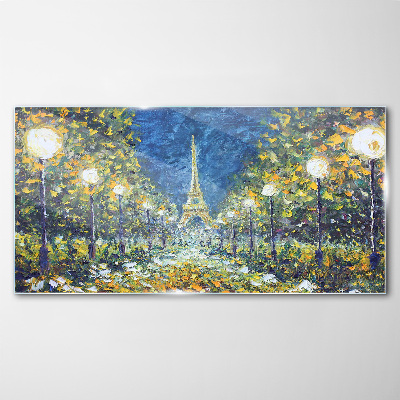 Foto op glas Een avond in Parijs