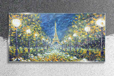 Foto op glas Een avond in Parijs