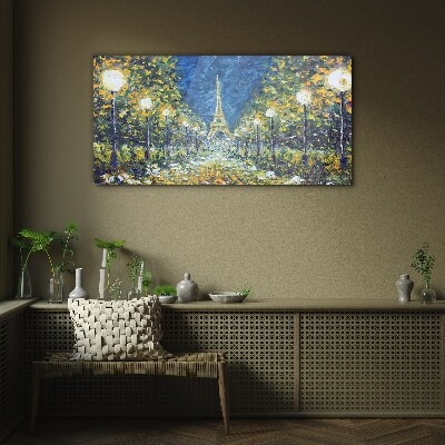 Foto op glas Een avond in Parijs