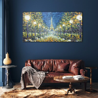 Foto op glas Een avond in Parijs