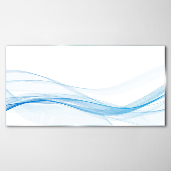 Glas foto Golven in tinten blauw