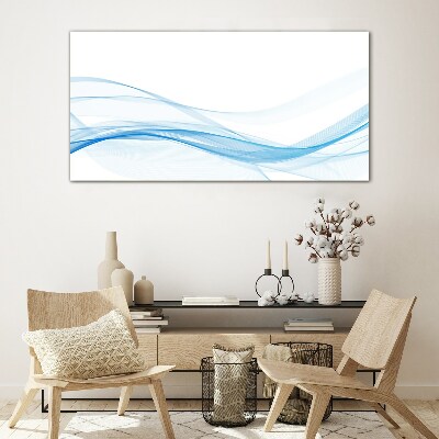 Glas foto Golven in tinten blauw